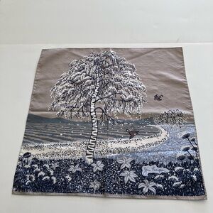 Scenic Print Square Scarf Signed Jim Thompson